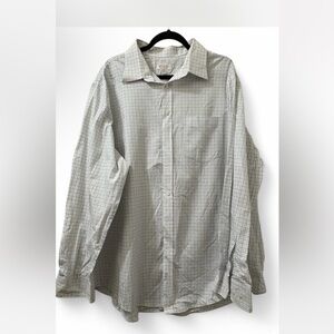Merona Men’s White plaid long sleeve button-up shirt Size:XXL